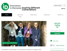 Tablet Screenshot of innovationsindementia.org.uk